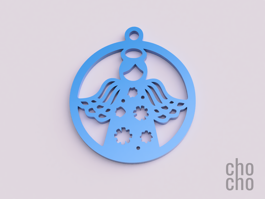 angel christmas earring by chocho fashion jewelry keyring keychain ring necklace ornament 3d print model - Mito3D