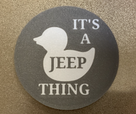 a jeep coaster by nairb3d art signs & logos duck ducky drink 3d print model - Mito3D