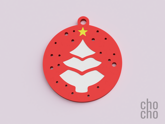 weihnachten baum ornament mehrfarbig by muschi mode schmuck ring halskette ohrring schlüsselbund schlüsselring 3d print model - Mito3D