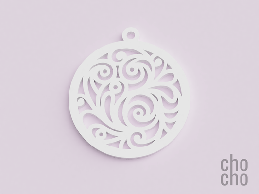 flowers christmas ornament xi by chocho fashion jewelry keyring keychain earring necklace ring 3d print model - Mito3D