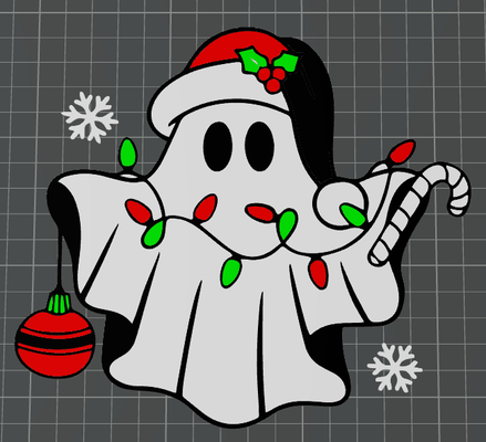 christmas ghost - ams ready by ben art 2d merry multicolour weihnachten funny 3d print model - Mito3D