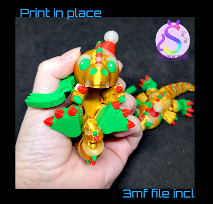 timmy cutasaure christmas rex by sassiecat3d miniatures animaux flexi dinosaure noël articuler jouet trex articuléanimal pépin no soutien figurine articulée 3d print model - Mito3D