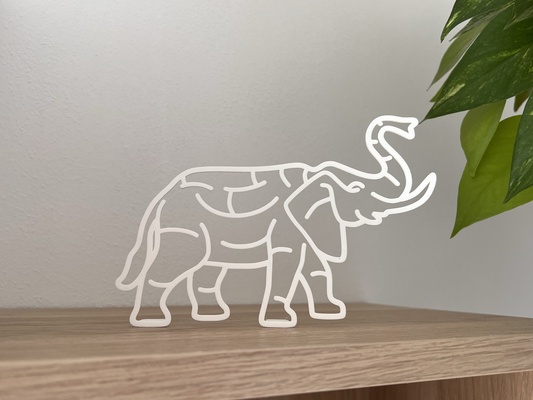 pie elefante by jdormer9 casa decoración montaje pared silueta hogar decorativo hogareña 3d print model - Mito3D