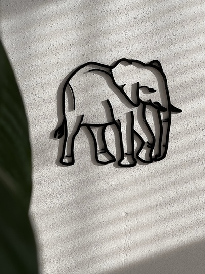 caminhando elefante by jdormer9 arte modelos decoração montagem parede silhueta 2dart casa 3d print model - Mito3D