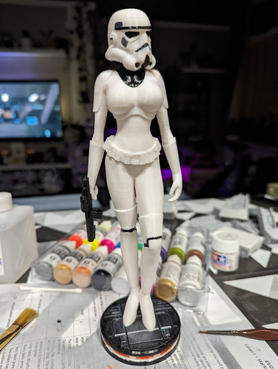 fêmea tempestade soldado remixar remixado by sala miniaturas figura feminina guerra estrelas stormtrooper estrela guerras 3d print model - Mito3D
