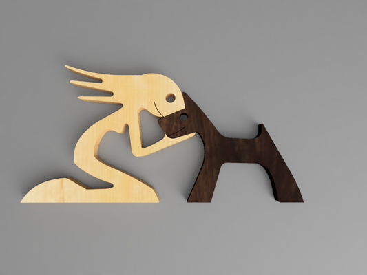frau hund by zimmer kunst skulpturen 3d print model - Mito3D