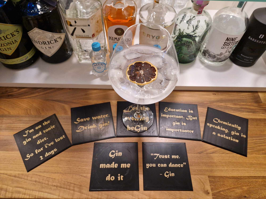 funny alcohol quote costers - types by morten3dp art 2d coaster set beer gin whisky wine vodka rum drinking 3d print model - Mito3D