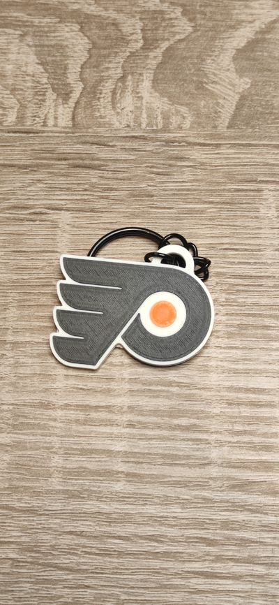 philadelphia flyers keychain by carlson art signs & logos key keyring keyrings nhl 3d print model - Mito3D