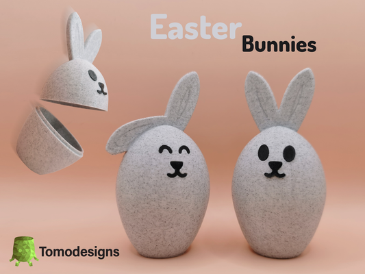 pascua resurrección conejitos by tomodesigns arte modelos conejito lindo regalo conejo huevo 3d print model - Mito3D