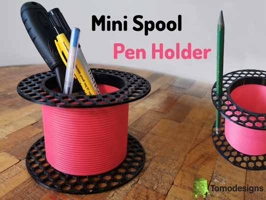 mini filament spool pen holder by tomodesigns household office small cute spoolholder filamentspoolholder storage filamentspool penholder pensil 3d print model - Mito3D