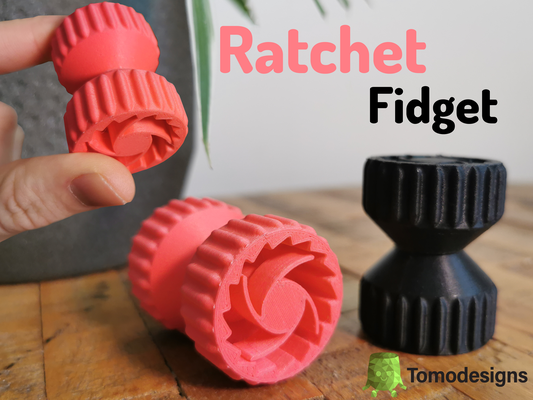 ratchet fidget by tomodesigns toys & games sound satisfying ratched 3d print model - Mito3D