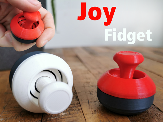 joy fidget by tomodesigns toys & games toy gaming fidgettoy arcadejoystick joystick fidgeter fidgetbutton 3d print model - Mito3D