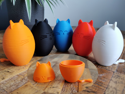 páscoa gatos by tomodesigns miniaturas animais gato fofa ovos pascoa easterdesign 3d print model - Mito3D