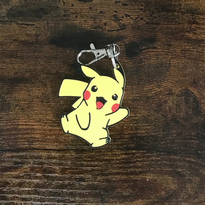 pokemon pikachu keychain by slowpoke's workshop art 2d kids toys zipper multy color 3d print model - Mito3D