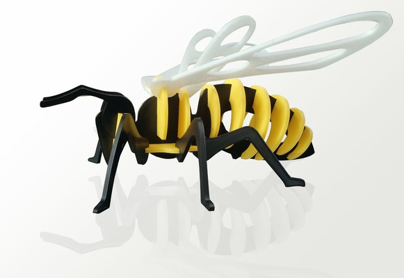 abelha enigma kit by tomodesigns miniaturas animais montagem crianças 3dpuzzle 2dart thingiverse apicultura 3d print model - Mito3D