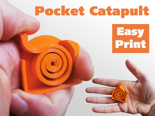 pocket catapult by tomodesigns toys & games toy small fidget fidgettoy spring printinplace easy shooting 3d print model - Mito3D