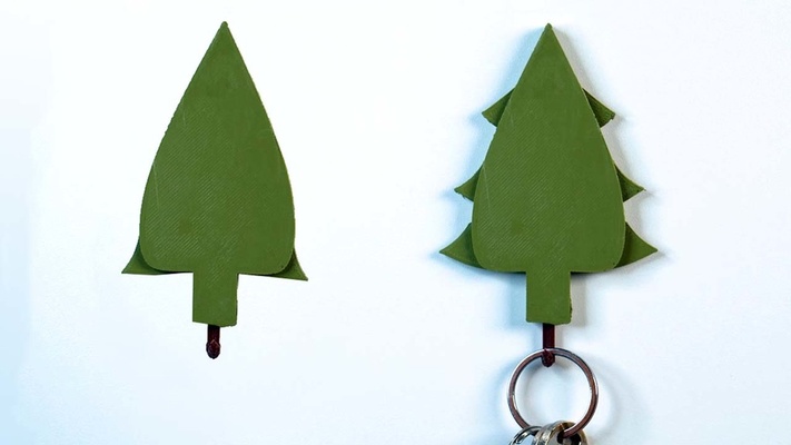 despliegue árbol llave soporte by tomodesigns casa festividades navidad llavero thingiverse llaveros 3d print model - Mito3D