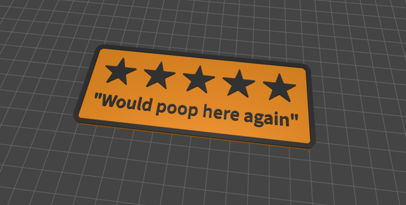 my sign template - 5-star review poop by 3dennis art signs & logos makerworld makerlab makemysign me 1 2 3 4 5 star stars rating rate shit 3d print model - Mito3D