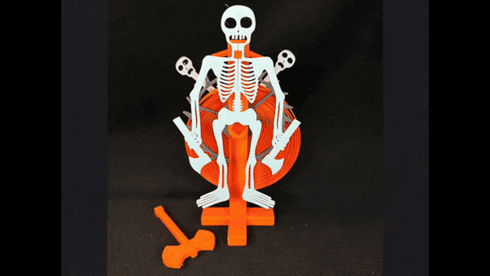 balanceo hacha guerrero esqueleto by diseñosdw juguetes juegos víspera santos 2023 arte wind up juguete viento mecánico escape 3d print model - Mito3D