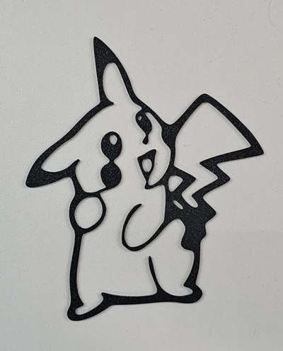 pikachu wall art by 3dcreat3d 2d pokemon 3d 3d print model - Mito3D