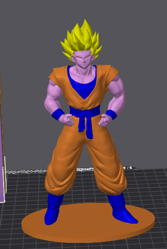 goku support free multicolor remixed by michelefattoruso art sculptures mmu ams bambulabs 3D print model - Mito3D