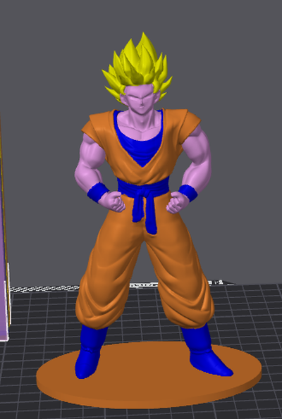 goku support free multicolor remixed by michelefattoruso art sculptures mmu ams bambulabs 3d print model - Mito3D