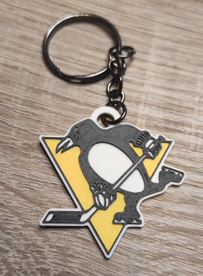 pittsburgh penguins keychain by carlson art signs & logos key keyrings keyring nhl 3d print model - Mito3D