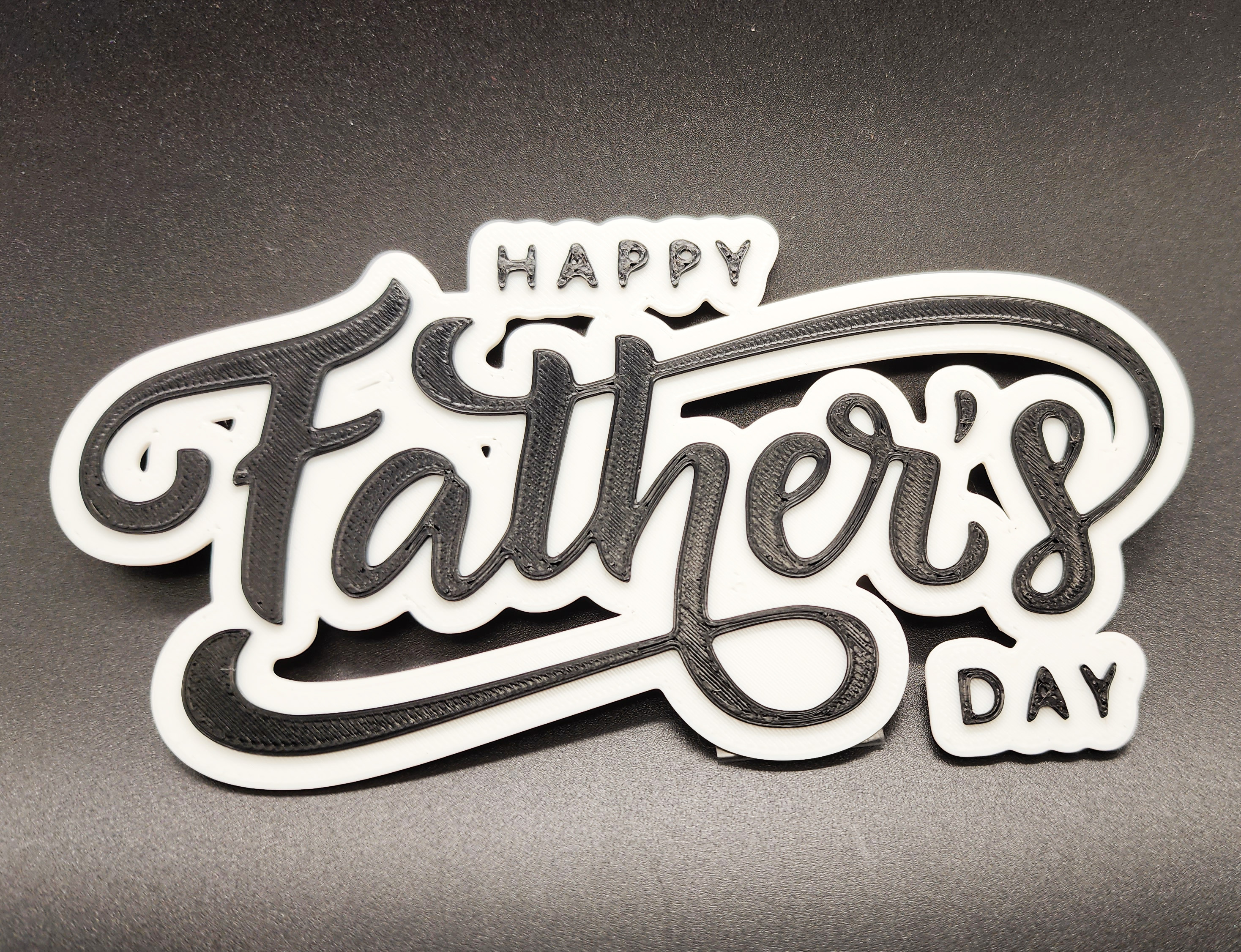 happy father's day sign 2 color by triplegworkshop art signs & logos 3D print model - Mito3D