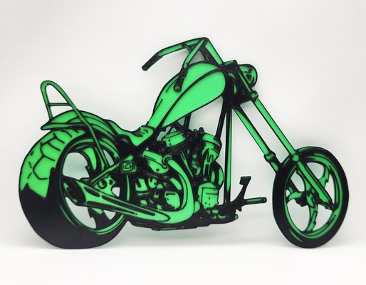 harley davidson helicóptero 2 color by taller triple arte modelos multicolor bicicleta motos moto motocicleta rígido mural lowrider montando bicicletas arte fino cola suave 3d print model - Mito3D