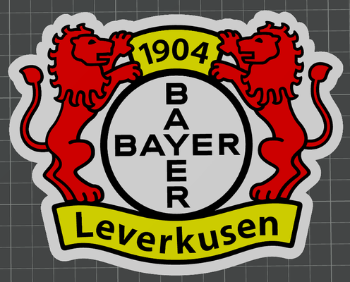 bayer leverkusen ams prêt by ben art panneaux logos logo bundesliga football multicolore 3d print model - Mito3D