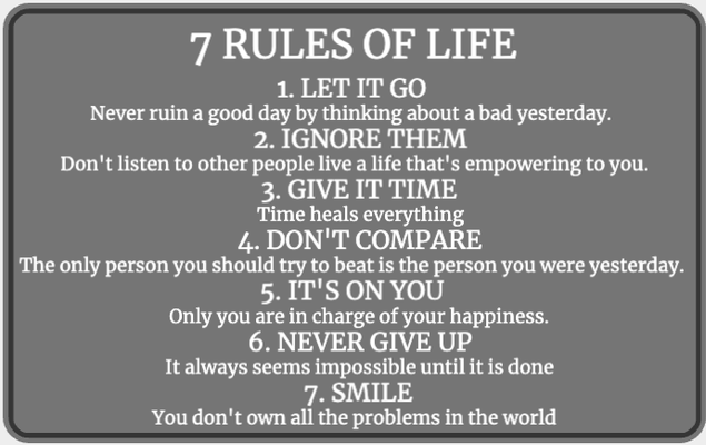 7 rules of life motivational sign by miles3d art signs & logos quote 3d print model - Mito3D