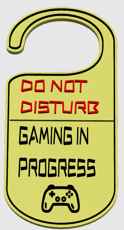 gaming in progress door tag by sharanya household decor deco coasters game do disturb 3d print model - Mito3D