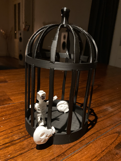 pazzo gabbia by clemensp arte modelli scheletro halloween cranio buio ossatura prigione metallo 3d print model - Mito3D