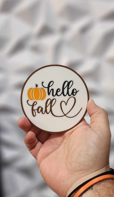 fall wall art coaster by williams industries 2d 3d drink water tea coffee beer thanksgiving halloween trick or treat decor decoration decorations 2023 pumpkin turkey sign 3d print model - Mito3D