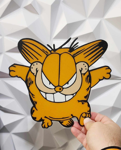 gengar garfield by williams industries art 2d pokémon anime mur 3d pikachu dessin animé poussée pokeball pokedex 3d print model - Mito3D