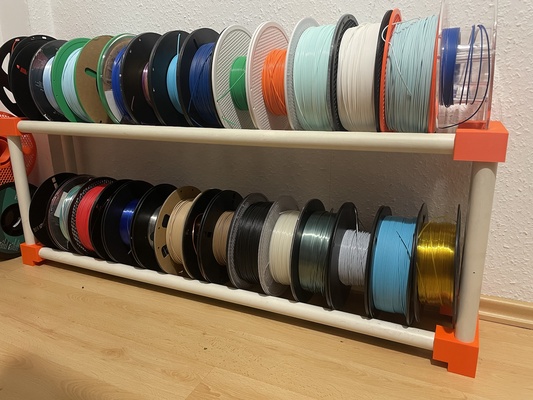 filament spool rack by bomas ulz 3d printer accessories shelf regal rollen 3d print model - Mito3D