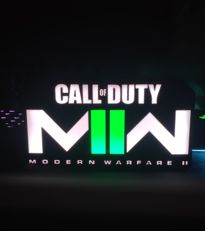 call of duty mwii lightbox by carlson hobby & diy light box cod neon decoration gaming game 3d print model - Mito3D