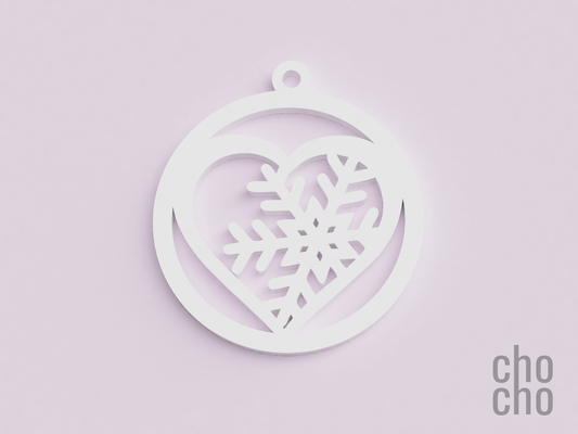 heart christmas ornament vii by chocho fashion jewelry earring keyring ring keychain necklace 3d print model - Mito3D