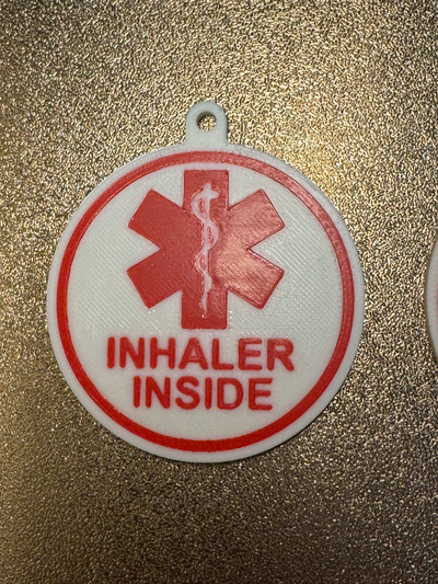 inhaler - bigger 60mm tag by sirwill3d art coin & badges medical 3d print model - Mito3D