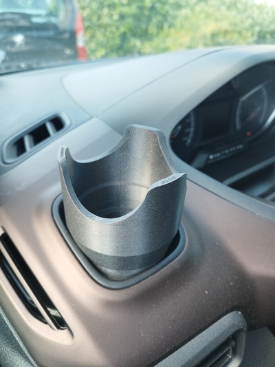 parametric cup-holder by planetace hobby & diy vehicles cup cupholder berlingo peugeot combo rifter cupholderadapter chaosdrucker 3d print model - Mito3D