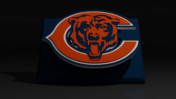 nfl chicago bären schwebend logo zeichen by abonnieren kunst logos fußball sport multi farbe 3d print model - Mito3D