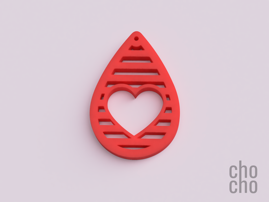 earring love i by chocho fashion jewelry keyring keychain necklace ring ornament christmas 3d print model - Mito3D