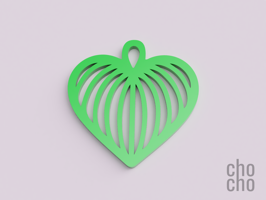 heart leaf christmas ornament by chocho fashion jewelry keyring keychain earring necklace ring 3d print model - Mito3D