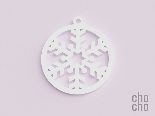 snowflake christmas ornament vi by chocho fashion jewelry earring keyring ring keychain necklace 3d print model - Mito3D