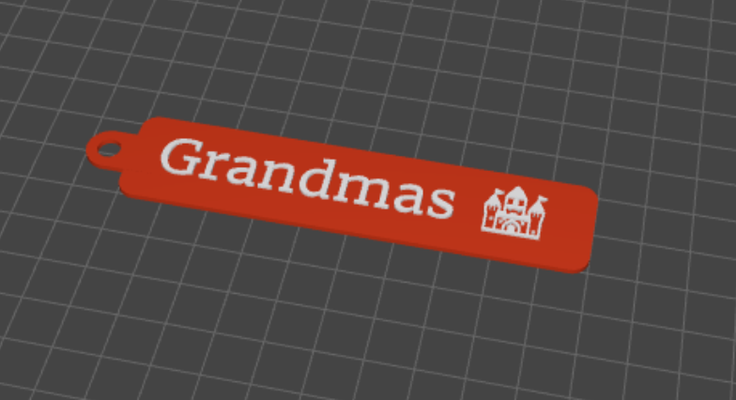 grandmas key tag by bigbearhouse art signs & logos keyring tab makerlab makemysign 3d print model - Mito3D