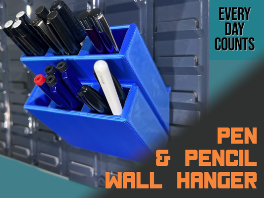pen pencil holder louvre wall hanger system by day counts tools organizers tool storage 3d print model - Mito3D