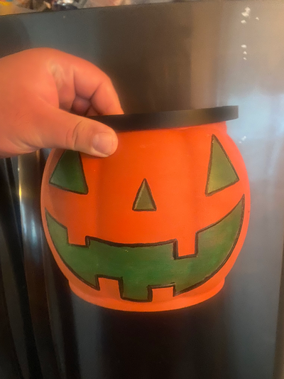 pumpkin bucket handle holder by joshgandert hobby & diy halloween candy 3d print model - Mito3D