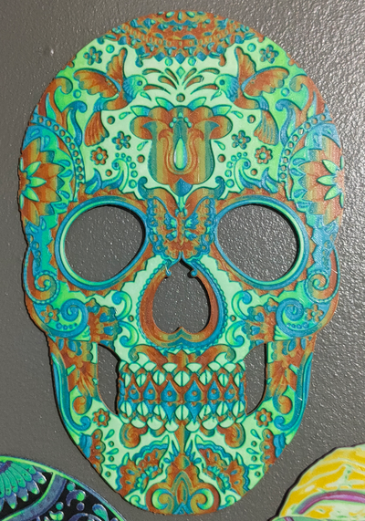 día of muerto máscara 02 forja sombreros estudiar 8 colores by gmp diseños arte 2d matiz fragua multi color impresión 3d print model - Mito3D