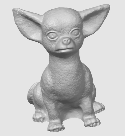 detailed sitting chihuahua model remixed by archlinuxusa miniatures animals reupload dog animal big ears yo quiero taco bell mutant rat pet rig 3d print model - Mito3D