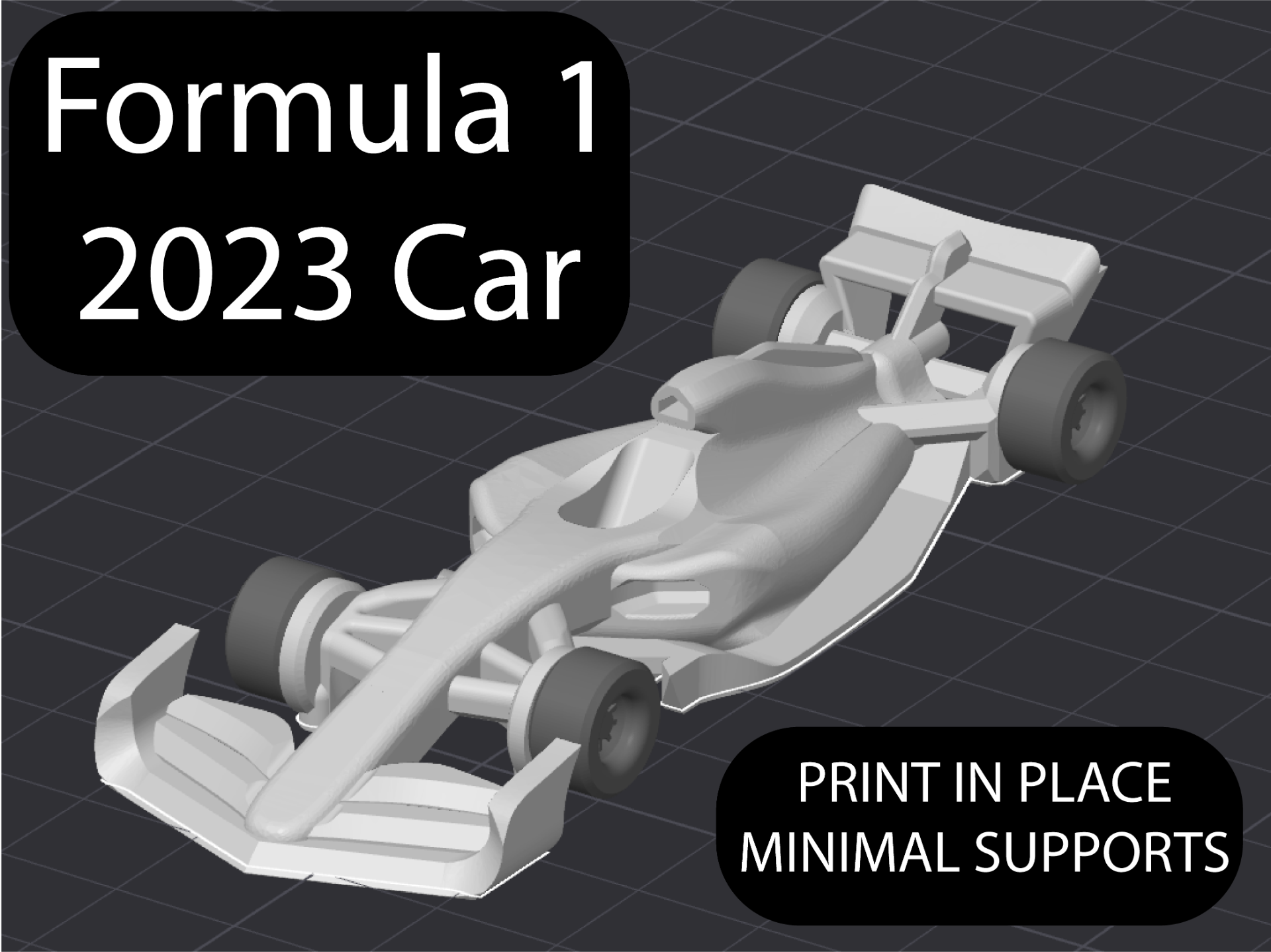 formel 1 2023 wagen modell print place minimal unterstützt no schneiden by makernaut hobby diy fahrzeuge f1 rennauto redbullracing ferrari mercedes printinplace leclerc verstappen lewis hamilton 3D print model - Mito3D